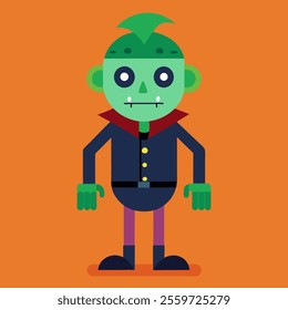 A cartoon green monster with a green hat and green eyes