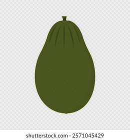 Cartoon green papaya. Vector illustration.