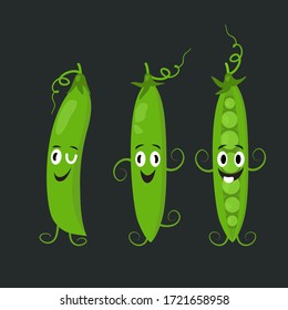 Cartoon Green peas vector illustration 