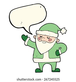 cartoon green santa