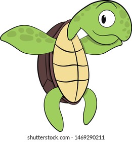 Cartoon Green Sea Turtle Vector Image Stock Vector (Royalty Free ...