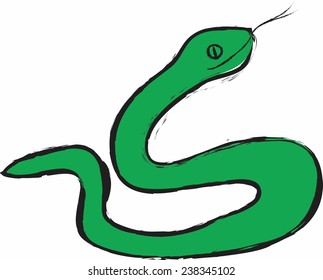 cartoon green snake vector