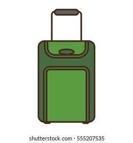 cartoon green suitcase travel equipment vector illustration eps 10