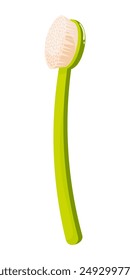 Cartoon green toothbrush isolated on transparent background. A small brush with a long handle, used for cleaning the teeth. Oral hygiene concept.