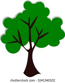 Cartoon green tree