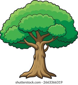 Cartoon grüner Baum, alter Baum