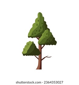 Cartoon green tree vector illustration design template elements