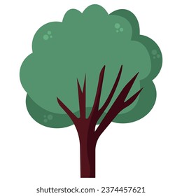 Árbol verde de dibujos animados. Ilustración del vector