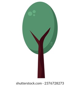 Árbol verde de dibujos animados. Ilustración del vector