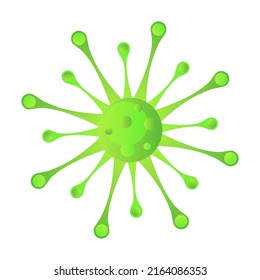 Elemento aislado del vector del virus verde de la caricatura