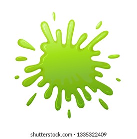Cartoon green volume blot. Base for sticker comic bubble speech or other kind of design. Decorative vector color spot 