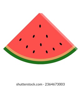 Cartoon green watermelon slices triangles. Red watermelon vector or image. Illustration of watermelon freshness nature