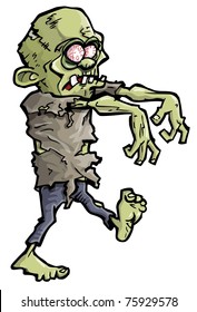 Cartoon of a green zombie hand coming out of the earth