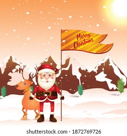 Cartoon greeting card 2020 happy christmas vector