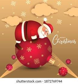 Cartoon greeting card 2020 happy christmas vector