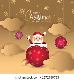Cartoon greeting card 2020 happy christmas vector