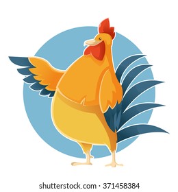Cartoon greeting Chicken