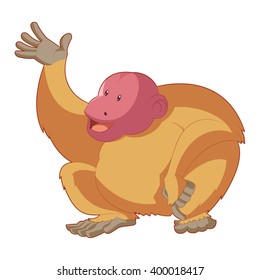 Cartoon greeting Uakari