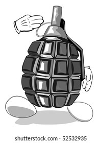 cartoon grenade the soldier