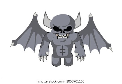 Cartoon grey gargoyle