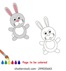 Cartoon grey rabbit to be colored. Coloring book for children.