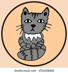 cartoon grey vector cat background