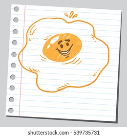 Cartoon grilled egg