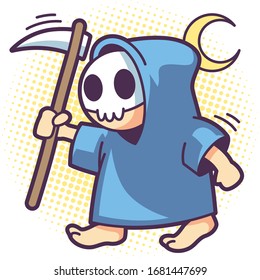 Cartoon Grim reaper costum vector 