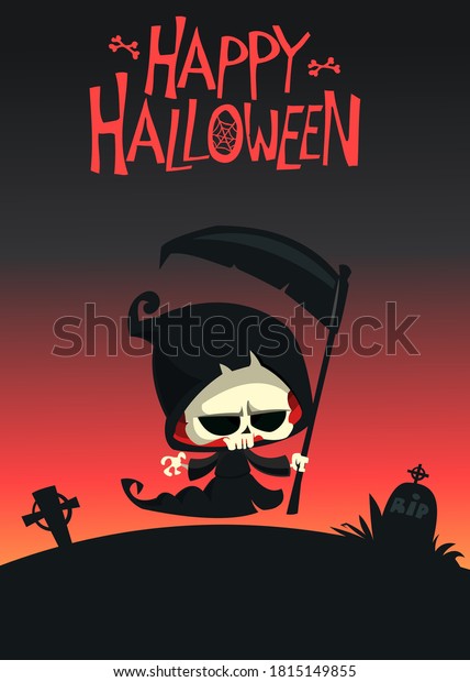 Cartoon Grim Reaper Death Skeleton Illustration Stock Vector (Royalty ...