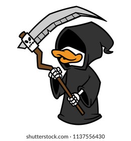 Cartoon Grim Reaper Duck