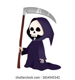 Cartoon Grim Reaper holding a scythe