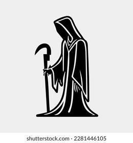 Cartoon Grim Reaper vector design tattoo