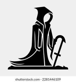 Cartoon Grim Reaper vector design tattoo