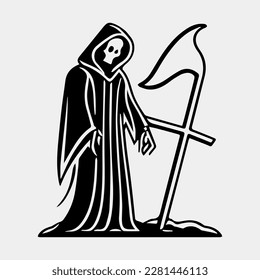 Cartoon Grim Reaper vector design tattoo