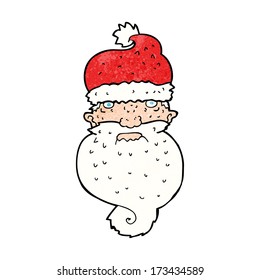cartoon grim santa face