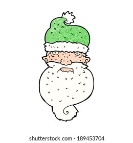 cartoon grim santa face