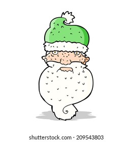 cartoon grim santa face