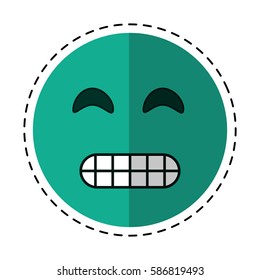 cartoon grimacing face emoticon