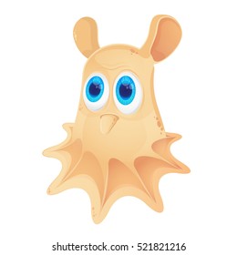 Cartoon Grimpoteuthis Isolated On White Background. Vector Illustration Of Deep-sea Octopus Grimpoteuthis.