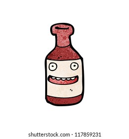 botella de molienda de dibujos animados
