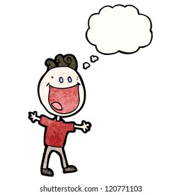 cartoon grinning boy