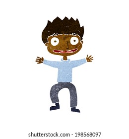 cartoon grinning boy