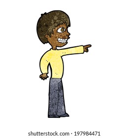 apuntando a un niño que graba caricatura