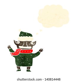 cartoon grinning christmas elf