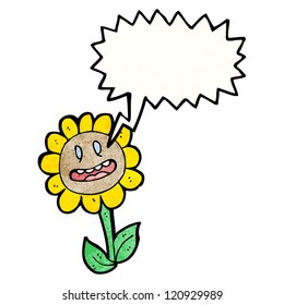 cartoon grinning flower
