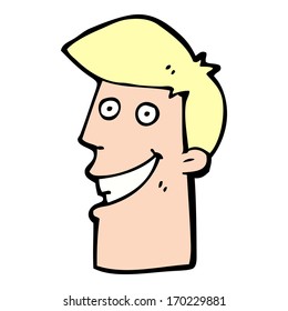 cartoon grinning man