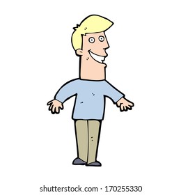 cartoon grinning man