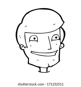 cartoon grinning man
