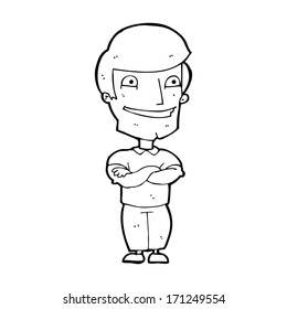 cartoon grinning man