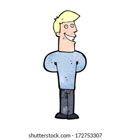 cartoon grinning man